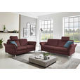 3-SITZER-SOFA Latina in Echtleder Weinrot   - Weinrot/Alufarben, Design, Leder/Metall (190/82/99cm) - Dieter Knoll