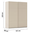 SCHWEBETÜRENSCHRANK 162/223/68 cm 2-türig Champagner  - Champagner, KONVENTIONELL, Holzwerkstoff/Metall (162/223/68cm) - Novel