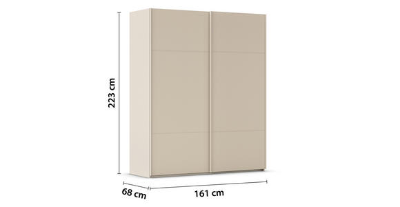 SCHWEBETÜRENSCHRANK 162/223/68 cm 2-türig Champagner - Champagner, KONVENTIONELL, Holzwerkstoff/Metall (162/223/68cm) - Novel