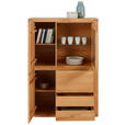 HIGHBOARD 99/140/38 cm  - Kernbuche/Grau, KONVENTIONELL, Glas/Holz (99/140/38cm) - Voleo