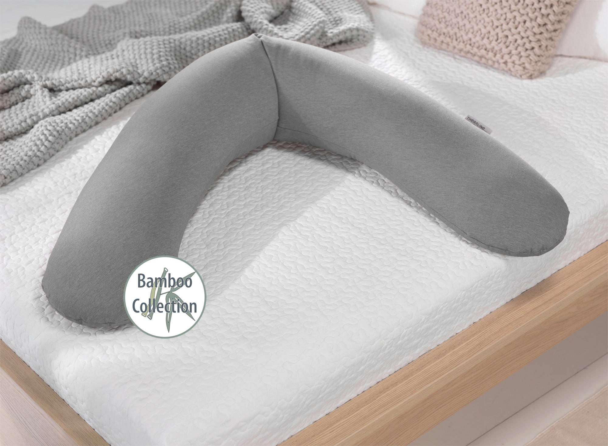 STILLKISSEN 190 cm   - Grau, Basics, Textil (190cm) - Theraline