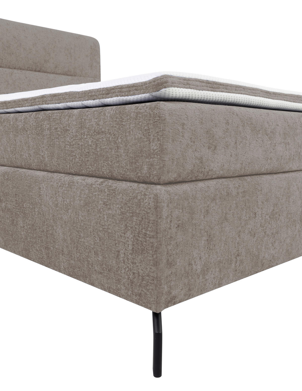 BOXSPRINGBETT 180/200 cm  in Hellbraun  - Hellbraun/Schwarz, Design, Textil/Metall (180/200cm) - Esposa