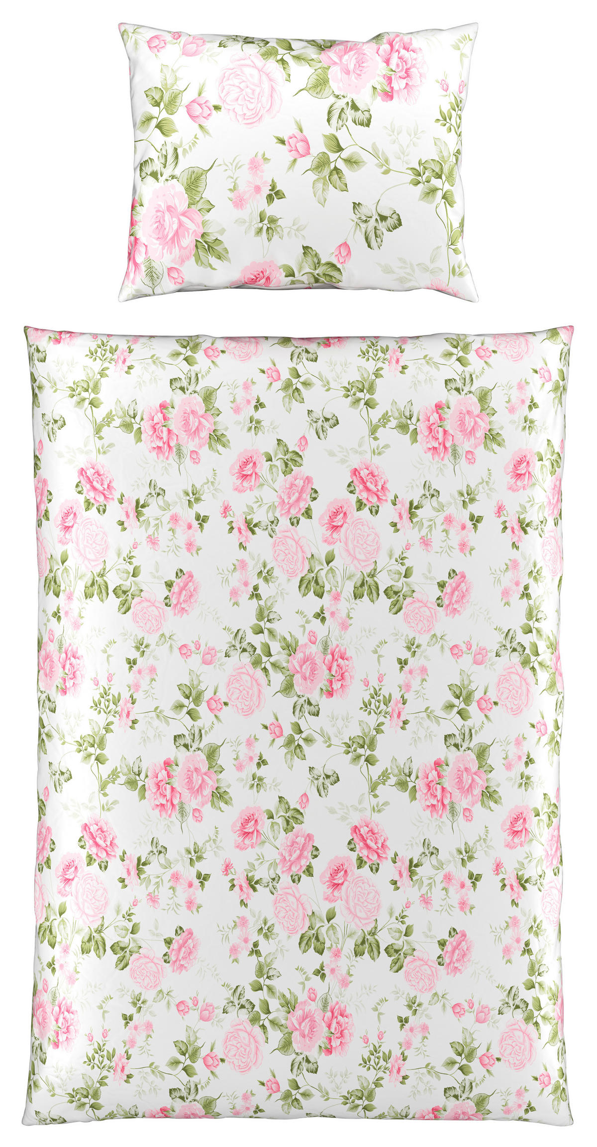 OBOJESTRANSKA POSTELJNINA ROSES 140/220 cm saten večbarvno  - večbarvno, Konvencionalno, tekstil (140/220cm) - Esposa