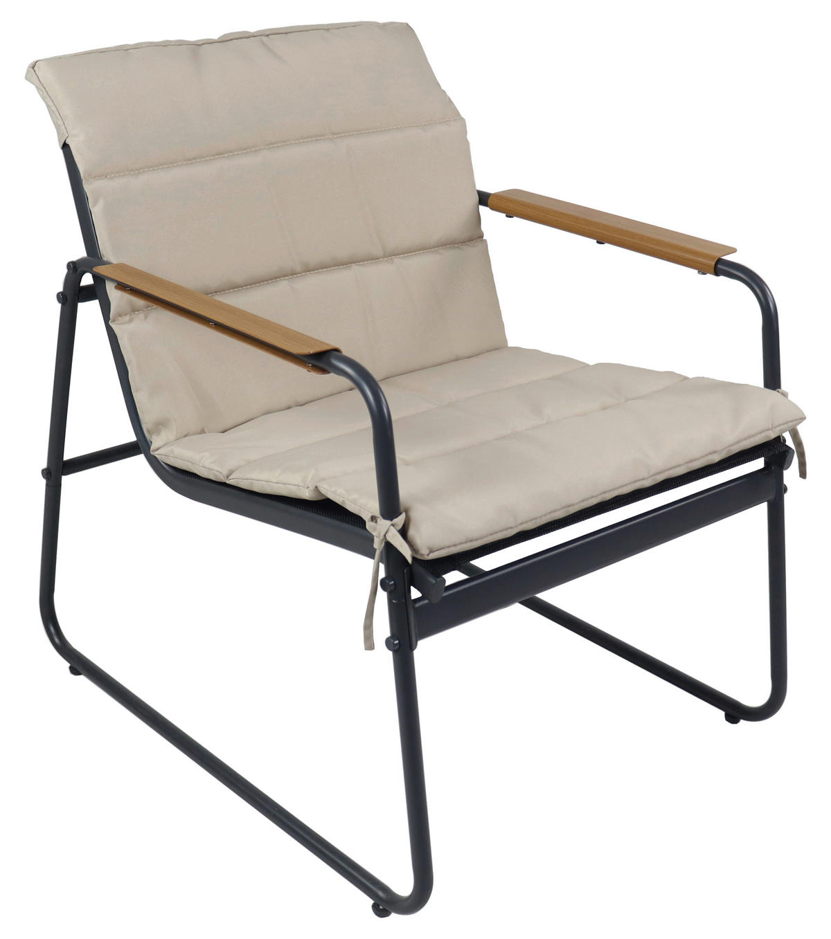 LOUNGEGARNITUR 4-teilig    - Creme/Schwarz, Modern, Glas/Kunststoff - MID.YOU
