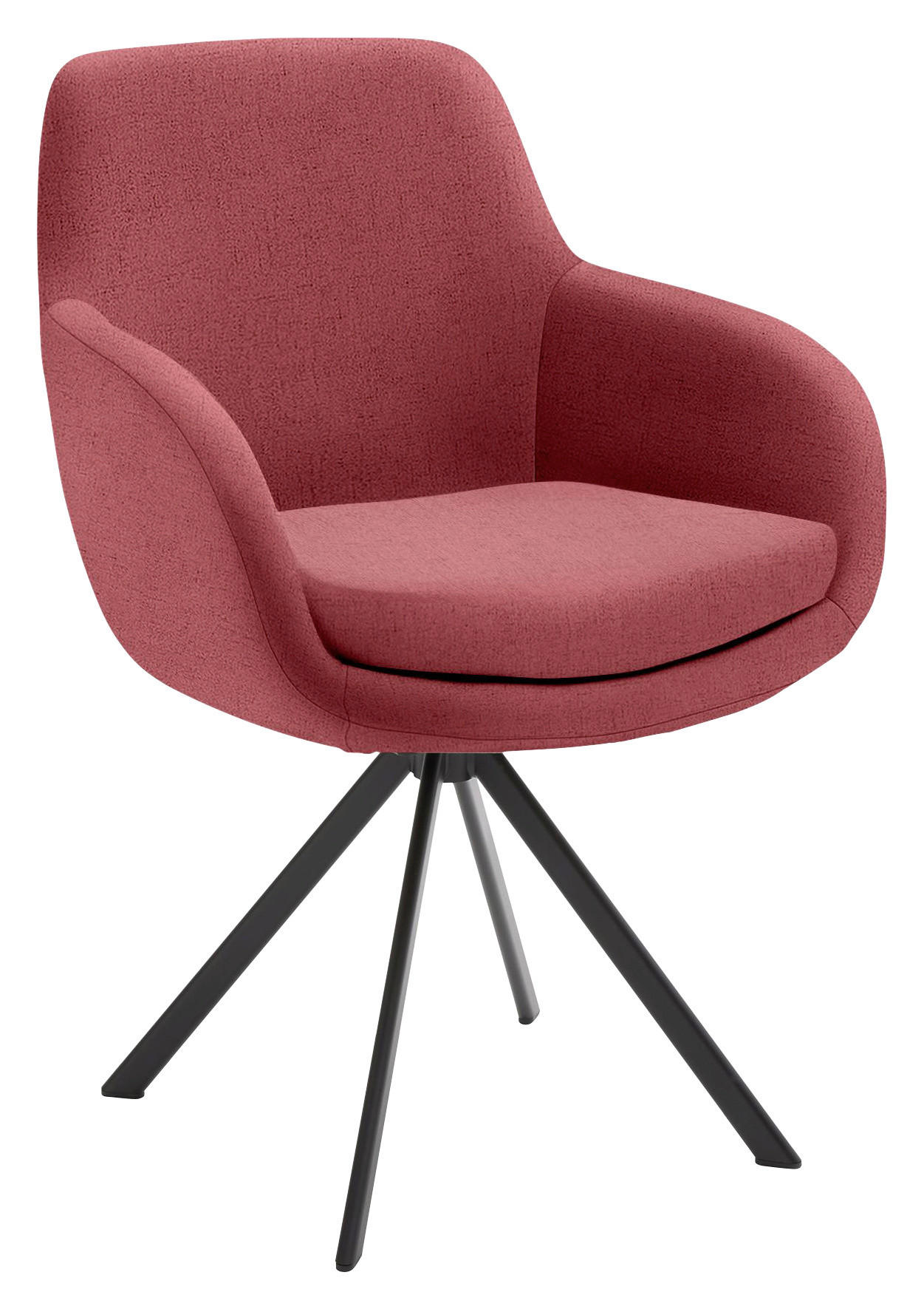 ARMLEHNSTUHL  in Eisen Flachgewebe  - Bordeaux/Schwarz, Design, Textil/Metall (62/86/66cm) - Musterring