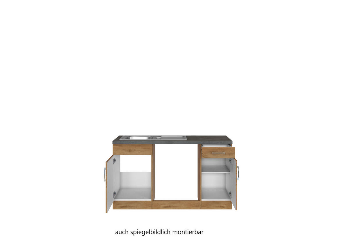 ECKKÜCHE 210/270 cm  in Eichefarben  - Apfelbaumfarben/Eichefarben, MODERN, Holzwerkstoff (210/270cm) - Held