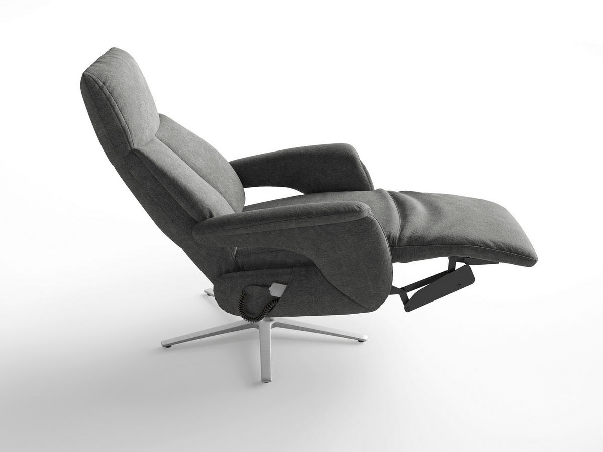 RELAXAČNÉ KRESLO, textil, tmavosivá - strieborná/tmavosivá, Basics, kov/textil (75/110/85cm) - Sit & More
