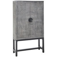 MEHRZWECKSCHRANK 107/189/40 cm  in Grau, Schwarz  - Schwarz/Grau, LIFESTYLE, Holz/Metall (107/189/40cm) - Landscape