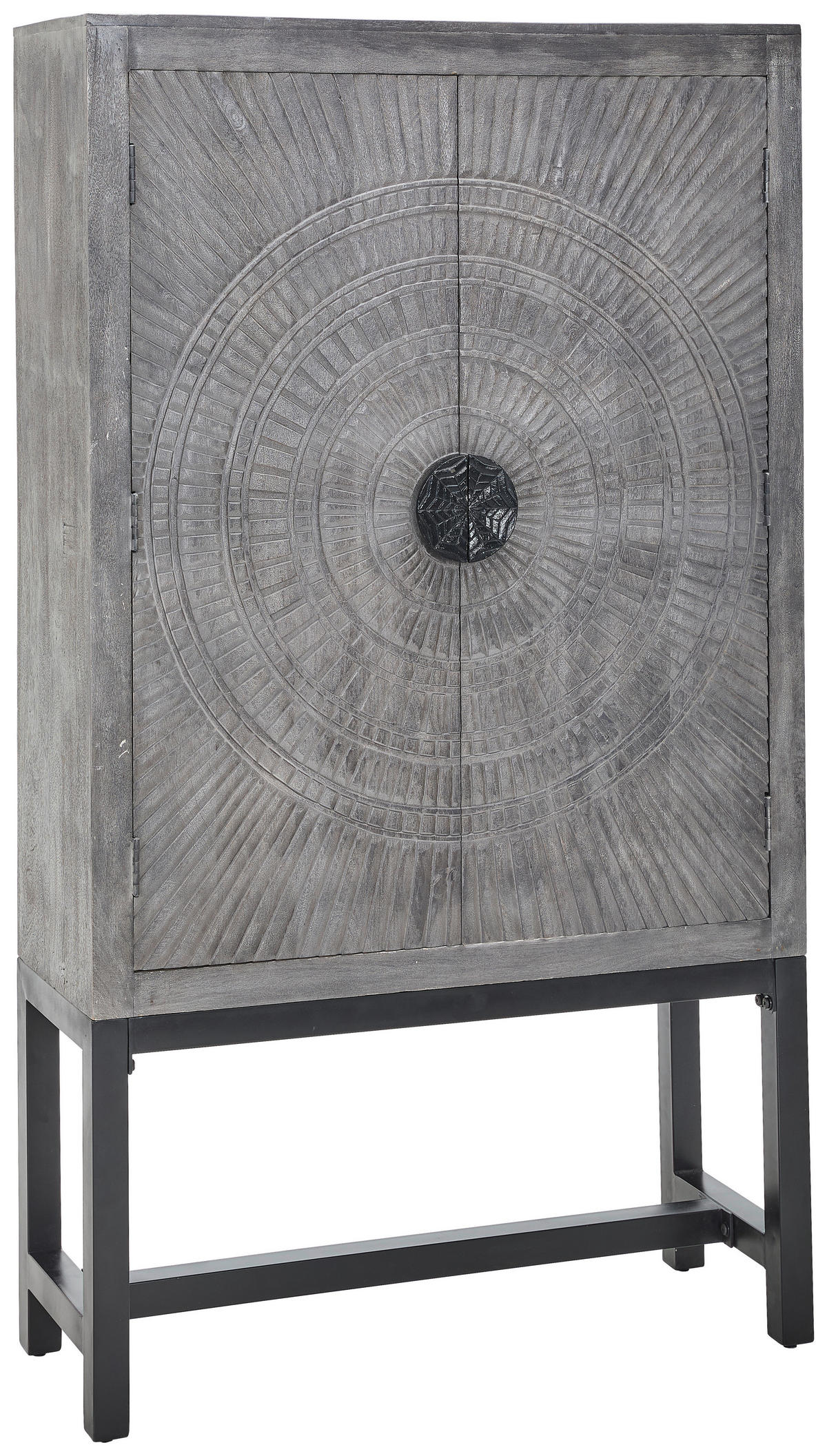 MEHRZWECKSCHRANK 107/189/40 cm  in Grau, Schwarz  - Schwarz/Grau, LIFESTYLE, Holz/Metall (107/189/40cm) - Landscape