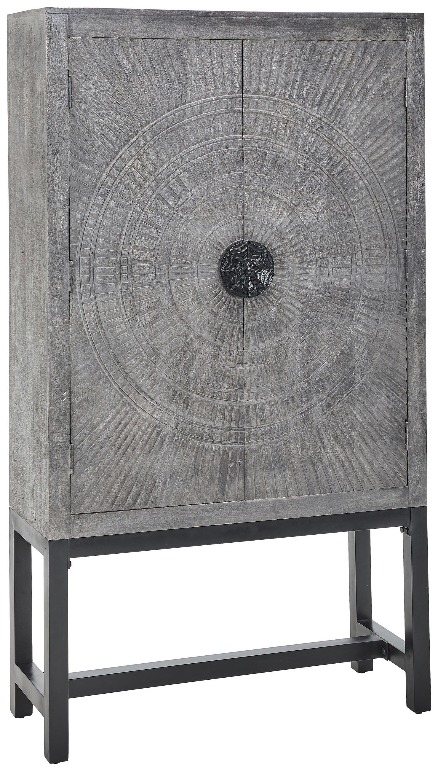 Milino Mehrzweckschrank Grau, Schwarz 107x189x40 cm