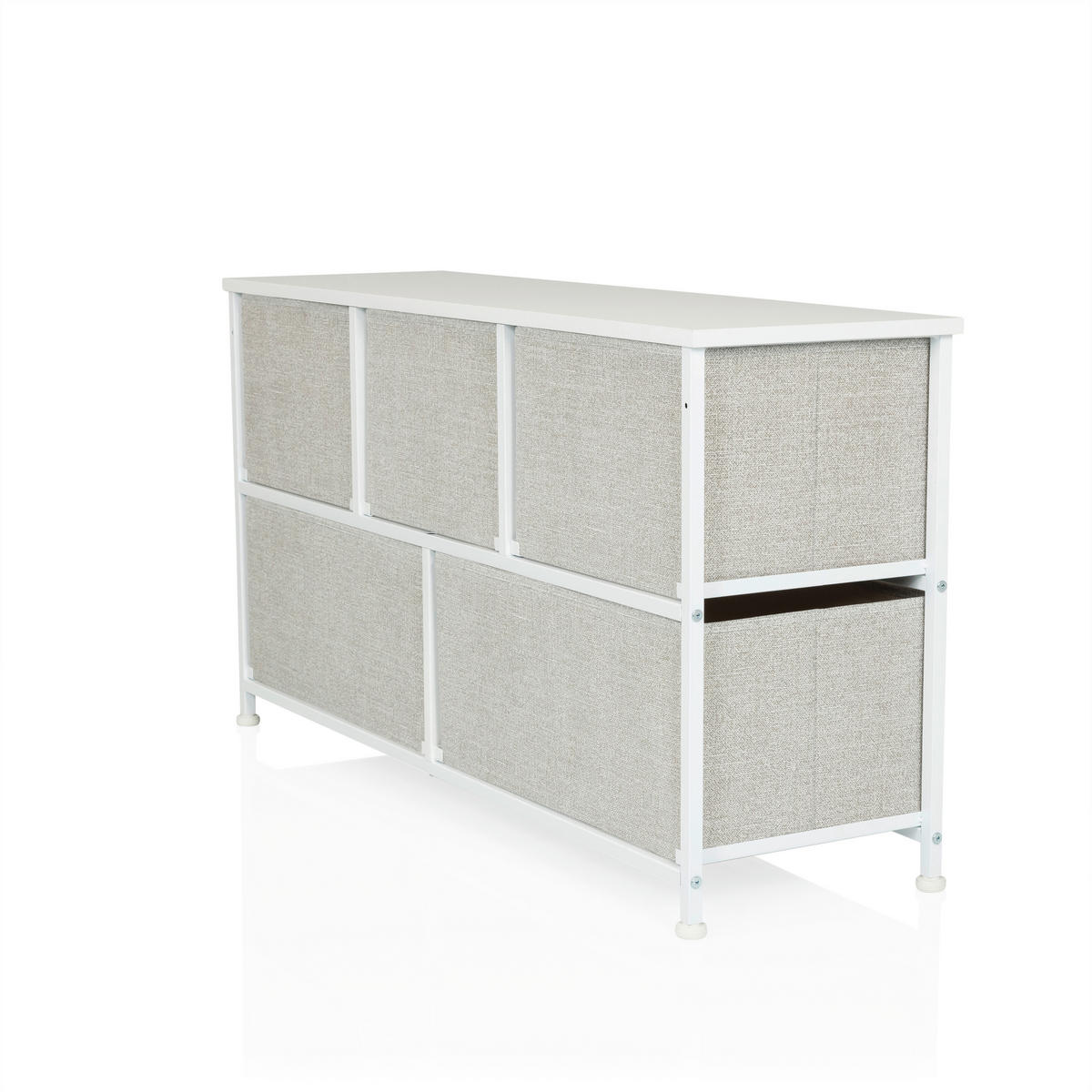KOMMODE  in 100/55/30 cm  - Weiß/Grau, MODERN, Kunststoff/Textil (100/55/30cm) - MID.YOU
