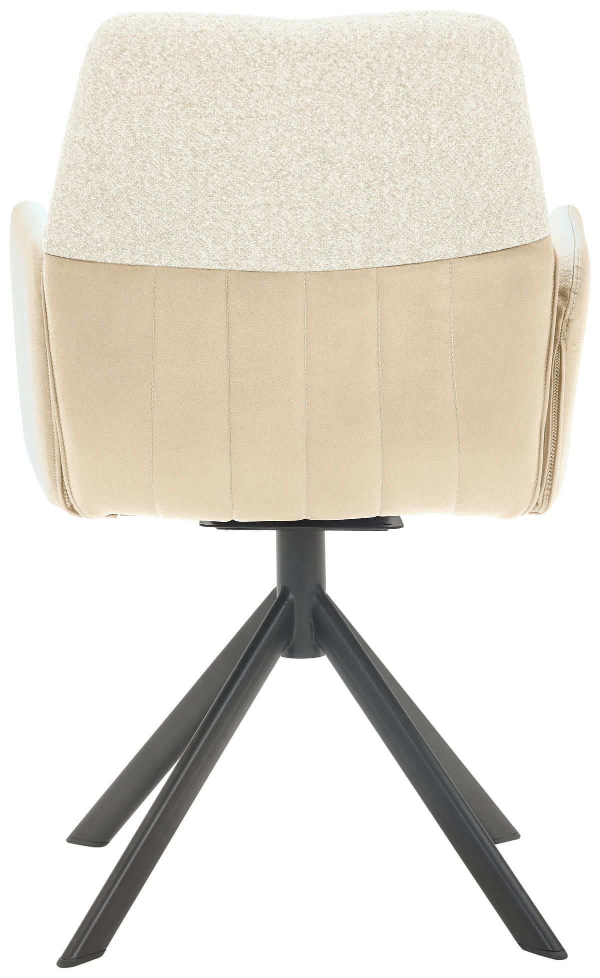 ARMLEHNSTUHL  in Lederlook, Webstoff  - Beige/Schwarz, KONVENTIONELL, Textil/Metall (57/87/63cm) - Valdera