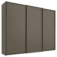 SCHWEBETÜRENSCHRANK 280/222/68 cm 3-türig Mokka  - Graphitfarben/Mokka, Design, Holzwerkstoff/Metall (280/222/68cm) - Moderano