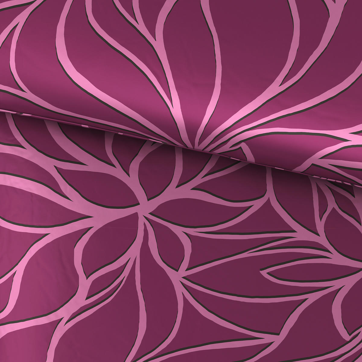 POSTELJINA FLEUR 140/200 cm saten bobica  - bobica, Konvencionalno, tekstil (140/200cm) - Boxxx