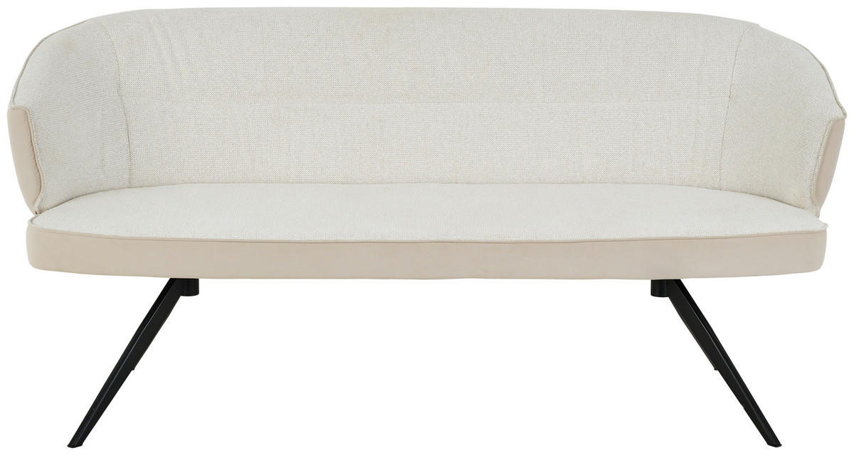 POLSTERBANK - Beige/Schwarz, LIFESTYLE, Holz/Textil (180/86/71cm) - Livetastic