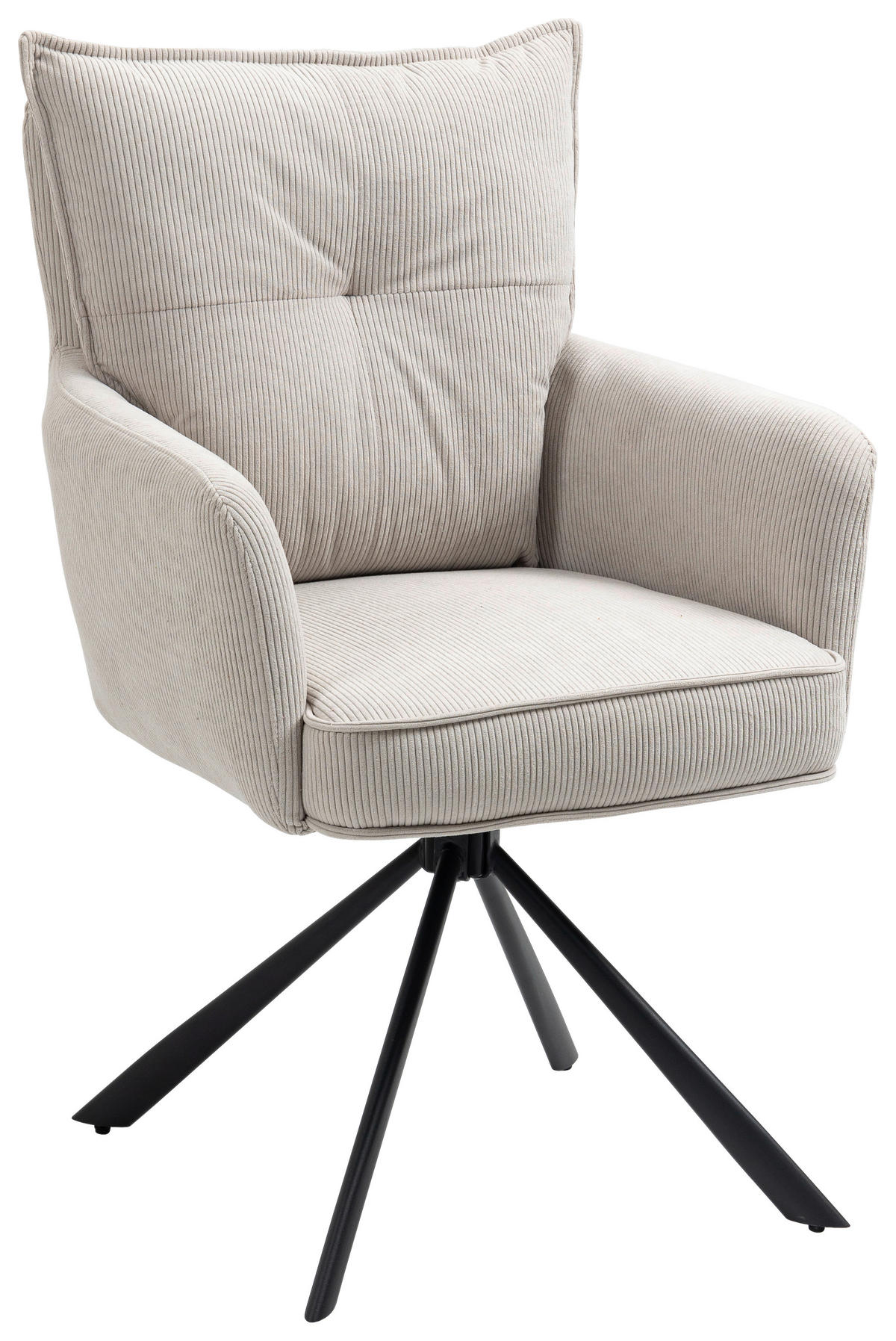 ARMLEHNSTUHL  in Eisen Cord  - Beige, Design, Textil/Metall (60/95/67cm) - Novel