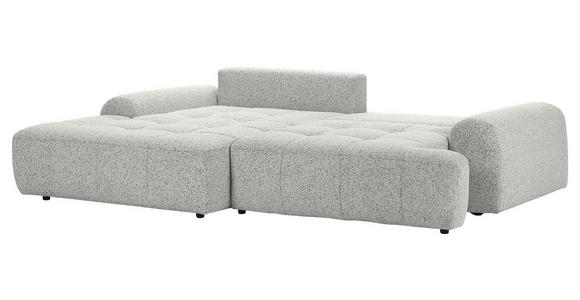 Ecksofa mit Funktion Creme Flachgewebe Zierkissen, Rückenkissen, Bettkasten, Schlaffunktion, Rücken echt, Liegefläche im Originalstoff  - Creme/Schwarz, KONVENTIONELL, Kunststoff/Textil (190/277cm) - Carryhome