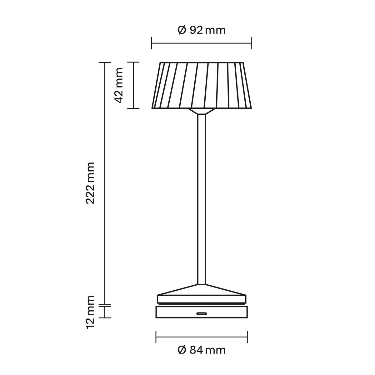 AKKU-TISCHLEUCHTE Facetta 9,2/9,2/22,2 cm   - Weiß, Basics, Metall (9,2/9,2/22,2cm)