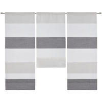 KURZGARDINE 3ER SET   30/80 cm   - Weiß/Grau, Basics, Textil (30/80cm) - Esposa