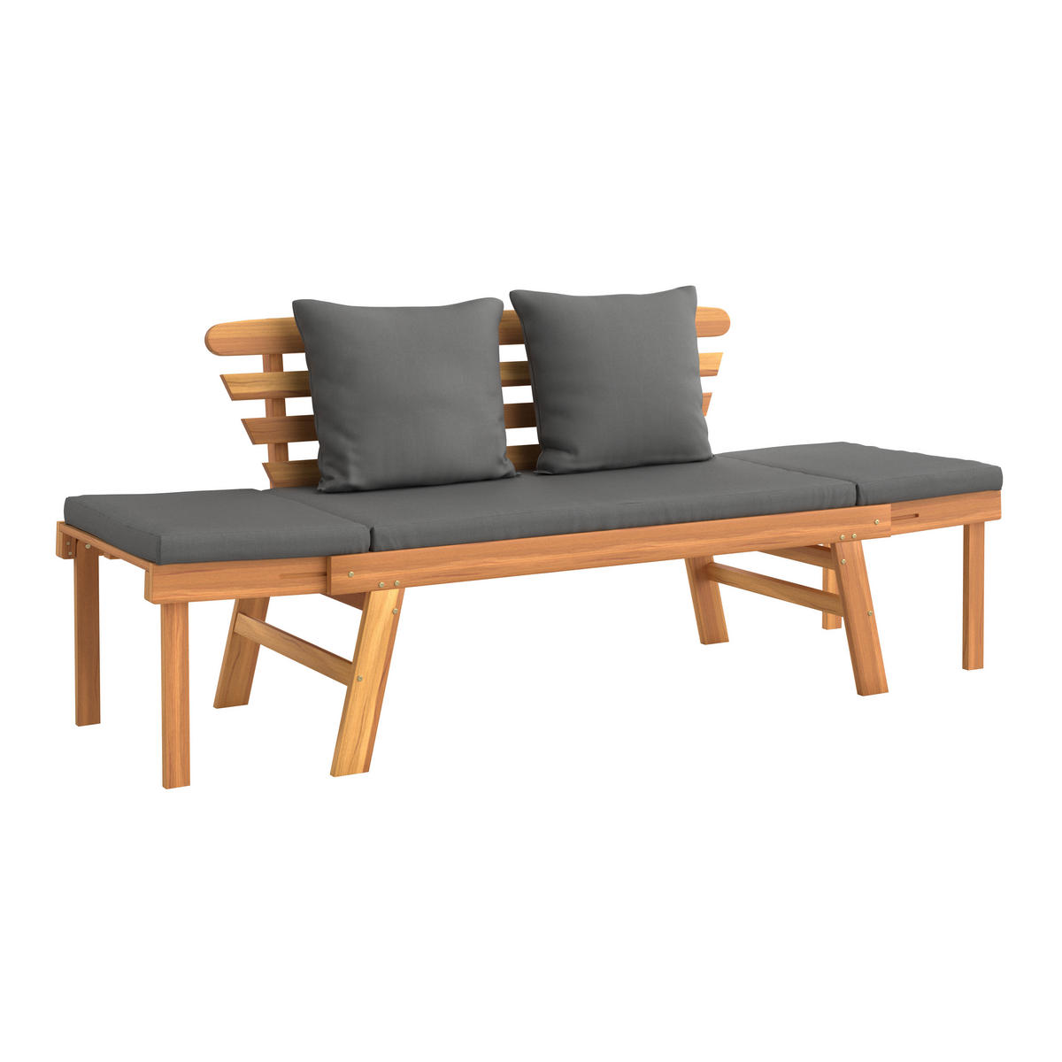 GARTENBANK 198/78/68 cm  in Grau, Akaziefarben  - Akaziefarben/Grau, Basics, Holz/Textil (198/78/68cm) - Ambia Garden