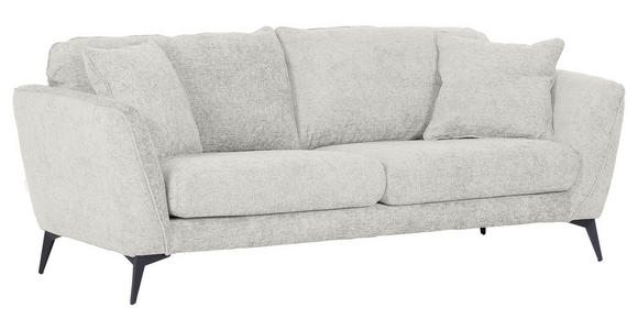 BIGSOFA Chenille Beige - Beige/Schwarz, KONVENTIONELL, Textil/Metall (215/70/98cm) - Carryhome