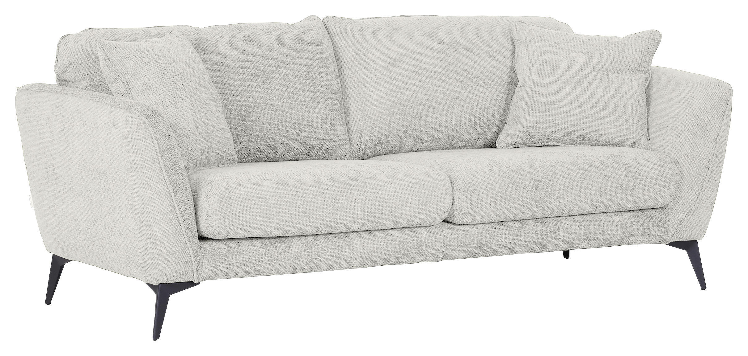 BIGSOFA Chenille Beige  - Beige/Schwarz, KONVENTIONELL, Textil/Metall (215/70/98cm) - Carryhome