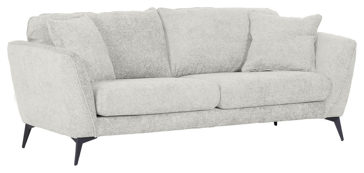 BIGSOFA Chenille Beige  - Beige/Schwarz, KONVENTIONELL, Textil/Metall (215/70/98cm) - Carryhome