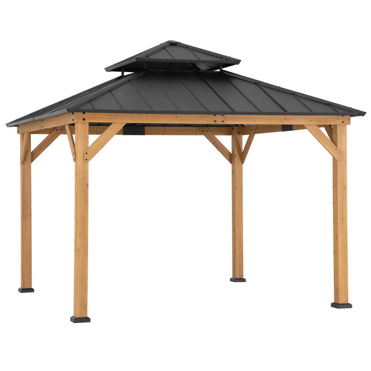 PAVILLON 330/305/330 cm  - Anthrazit, Basics, Holz/Metall (330/305/330cm) - Modante