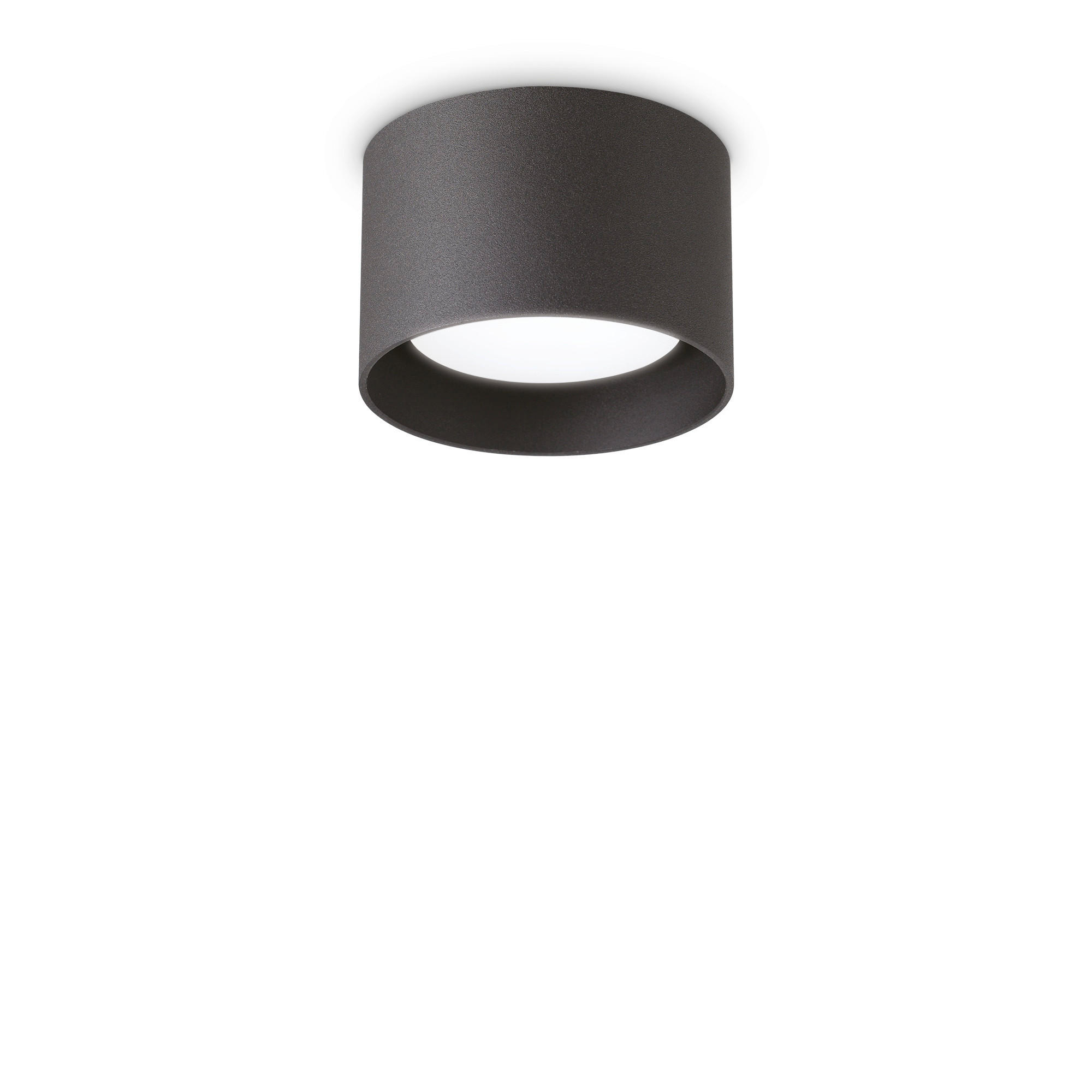 LED-DECKENLEUCHTE Round Nero 10/6,5 cm   - Schwarz, Basics, Metall (10/6,5cm) - Ideal Lux
