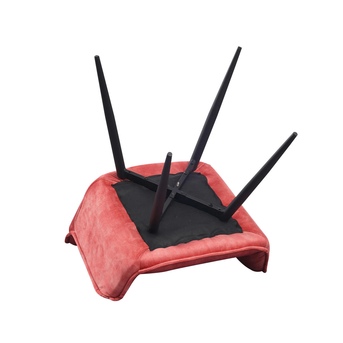 ARMLEHNSTUHL-SET 2 Stück  Samt  - Pink/Schwarz, MODERN, Textil/Metall (54/86/53cm) - MID.YOU