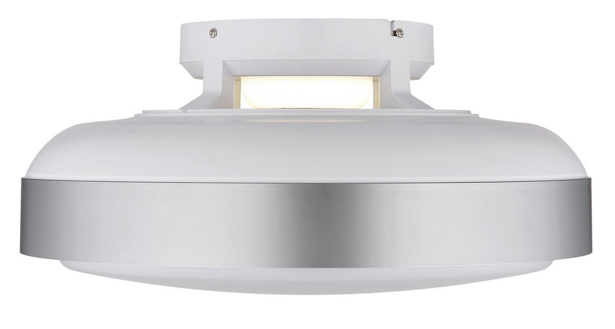 Deckenleuchte mit Ventilator CARNEY 45/20 cm   - Silberfarben/Opal, Basics, Kunststoff (45/20cm) - Globo