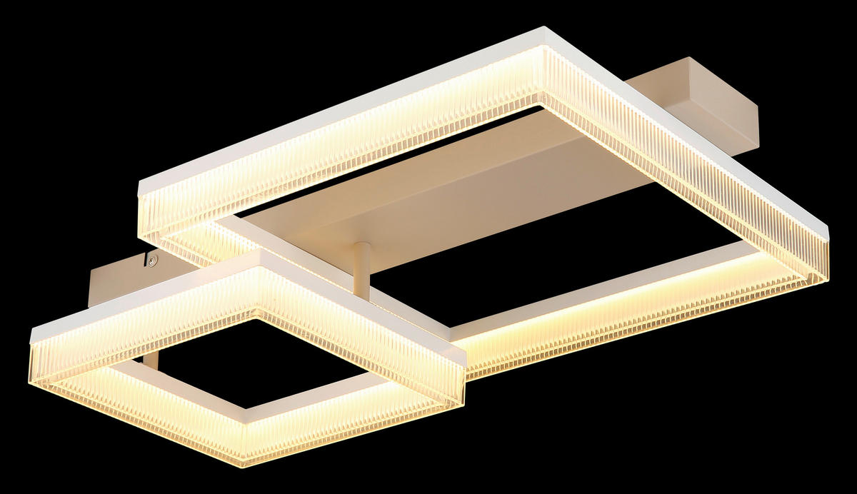 LED-DECKENLEUCHTE 53/33/12,3 cm   - Sandfarben/Transparent, Design, Kunststoff/Metall (53/33/12,3cm) - Globo