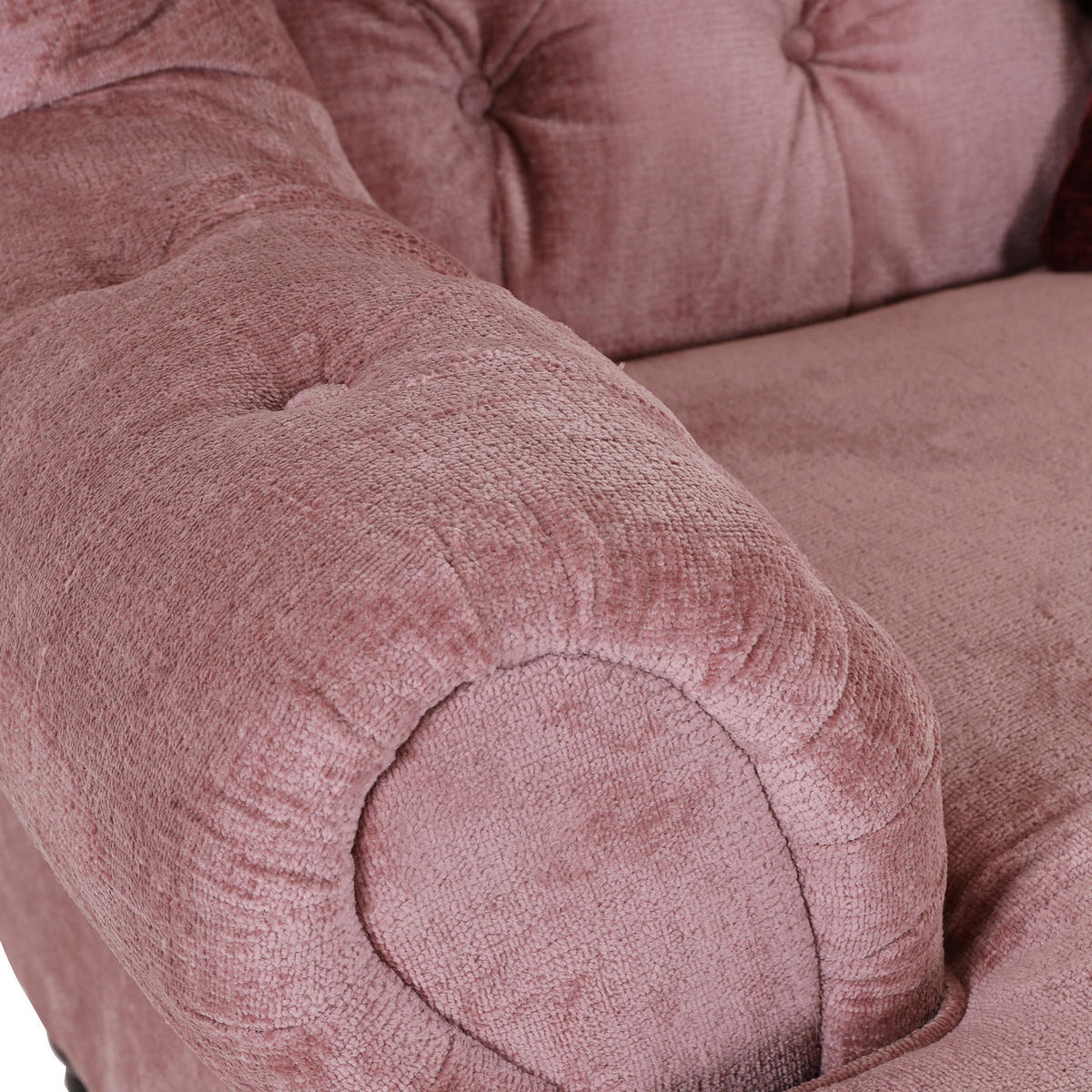 XXL-FÅTÖLJ i textil rosa  - bordeaux/svart, Design, trä/textil (127/106/149cm) - MID.YOU