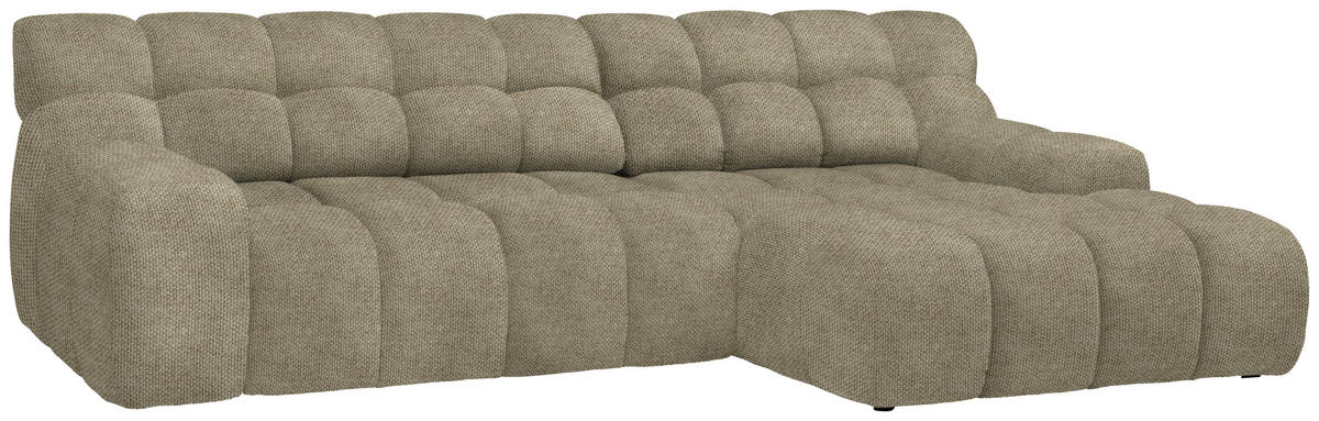 ECKSOFA in Webstoff Beige  - Beige/Schwarz, Modern, Kunststoff/Textil (297/180cm) - Welnova