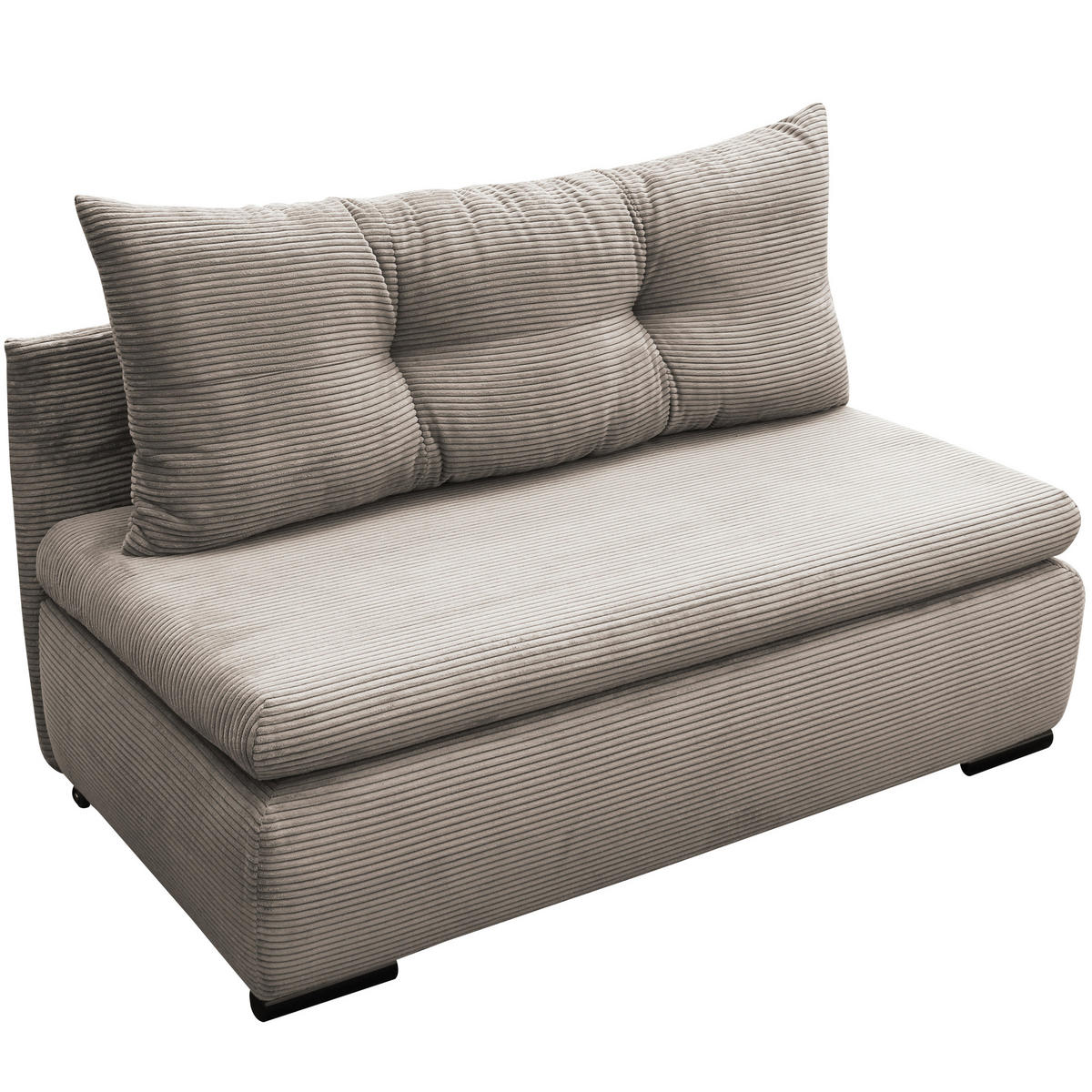 SCHLAFSOFA  mit Liegefunktion Cord Taupe  - Taupe/Schwarz, Design, Kunststoff/Textil (154/93/85cm) - MID.YOU