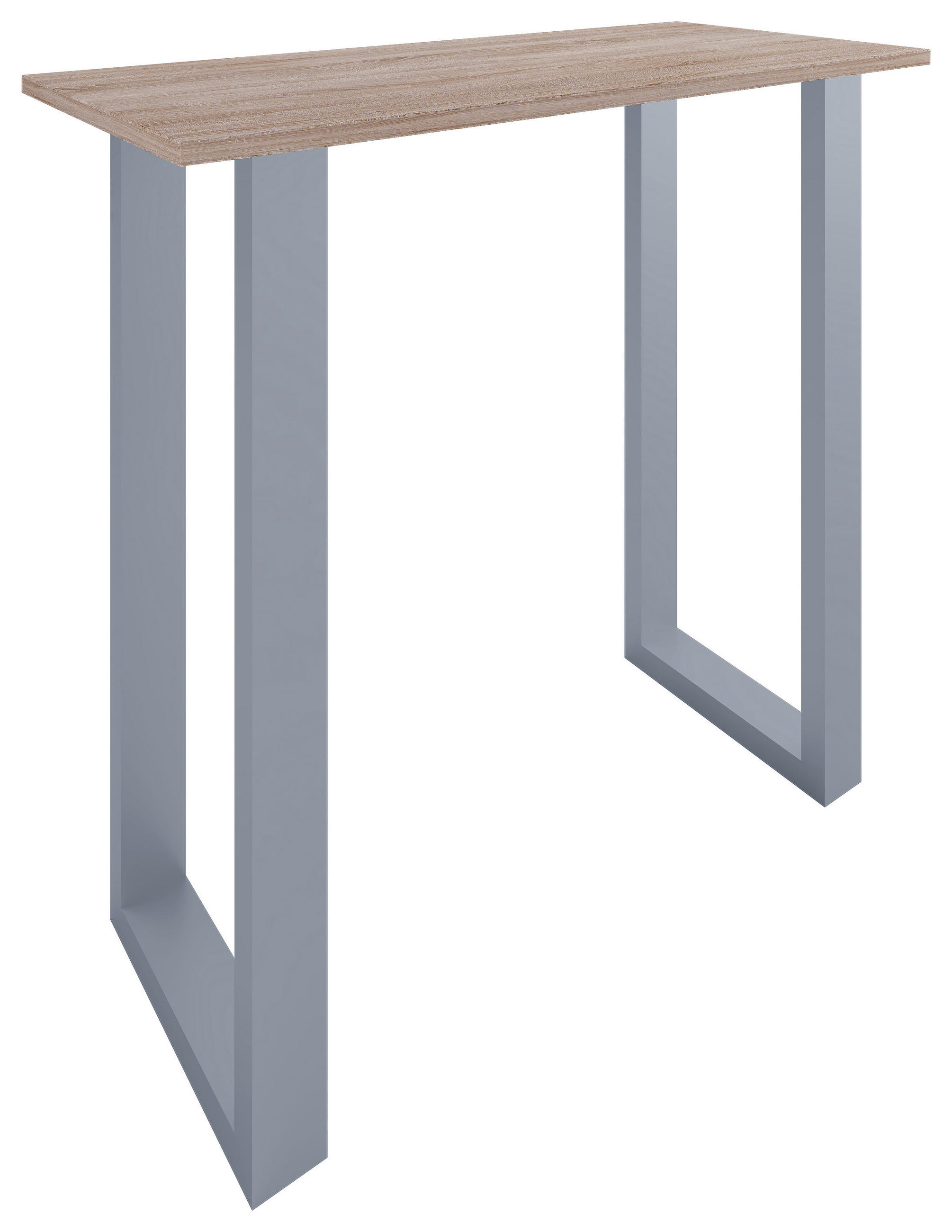 BARTISCH rechteckig Silberfarben, Sonoma Eiche  - Silberfarben/Sonoma Eiche, KONVENTIONELL, Holzwerkstoff/Metall (110/50/102cm)