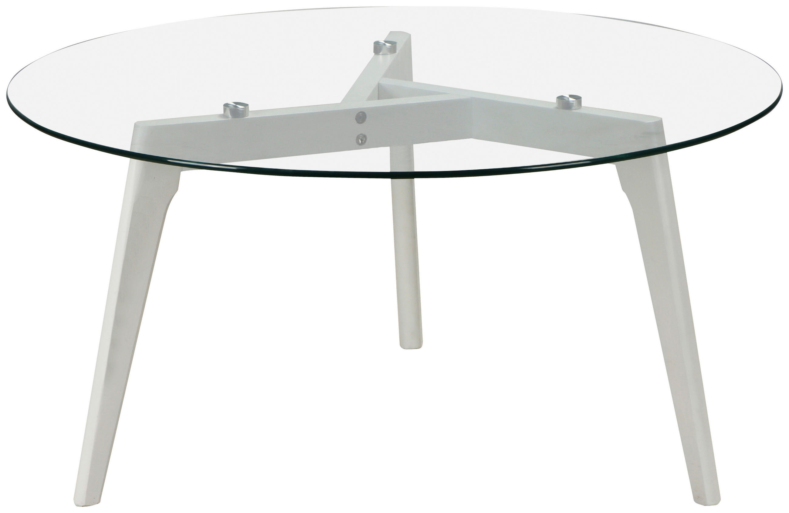 Carryhome Couchtisch Klar, Weiß 90x45x90 cm