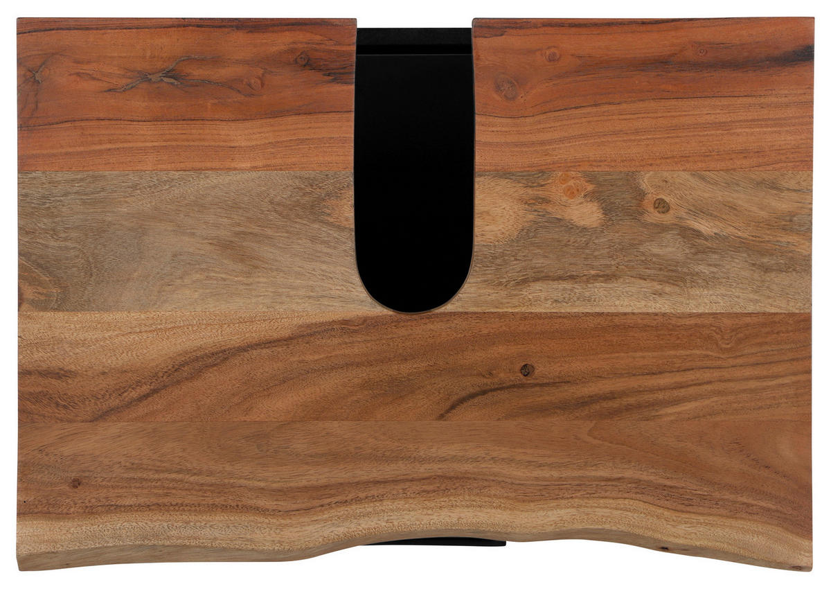 SKŘÍŇKA POD UMYVADLO, černá, černá, medová, 62/65/40 cm - medová/černá, Moderní, kov/dřevo (62/65/40cm) - Livetastic