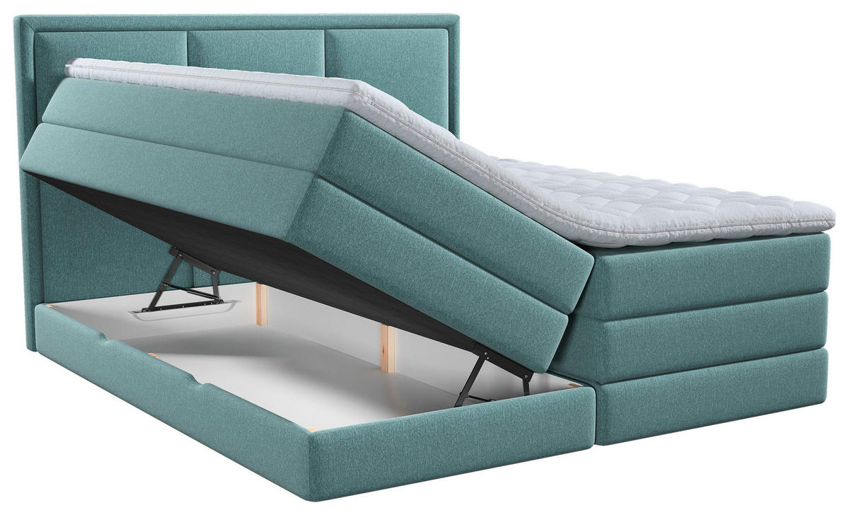BOXSPRINGBETT 180/200 cm  in Türkis  - Türkis, Design, Kunststoff/Textil (180/200cm) - MID.YOU