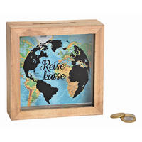 SPARDOSE - Braun, Basics, Glas/Holz (15/15/5cm)