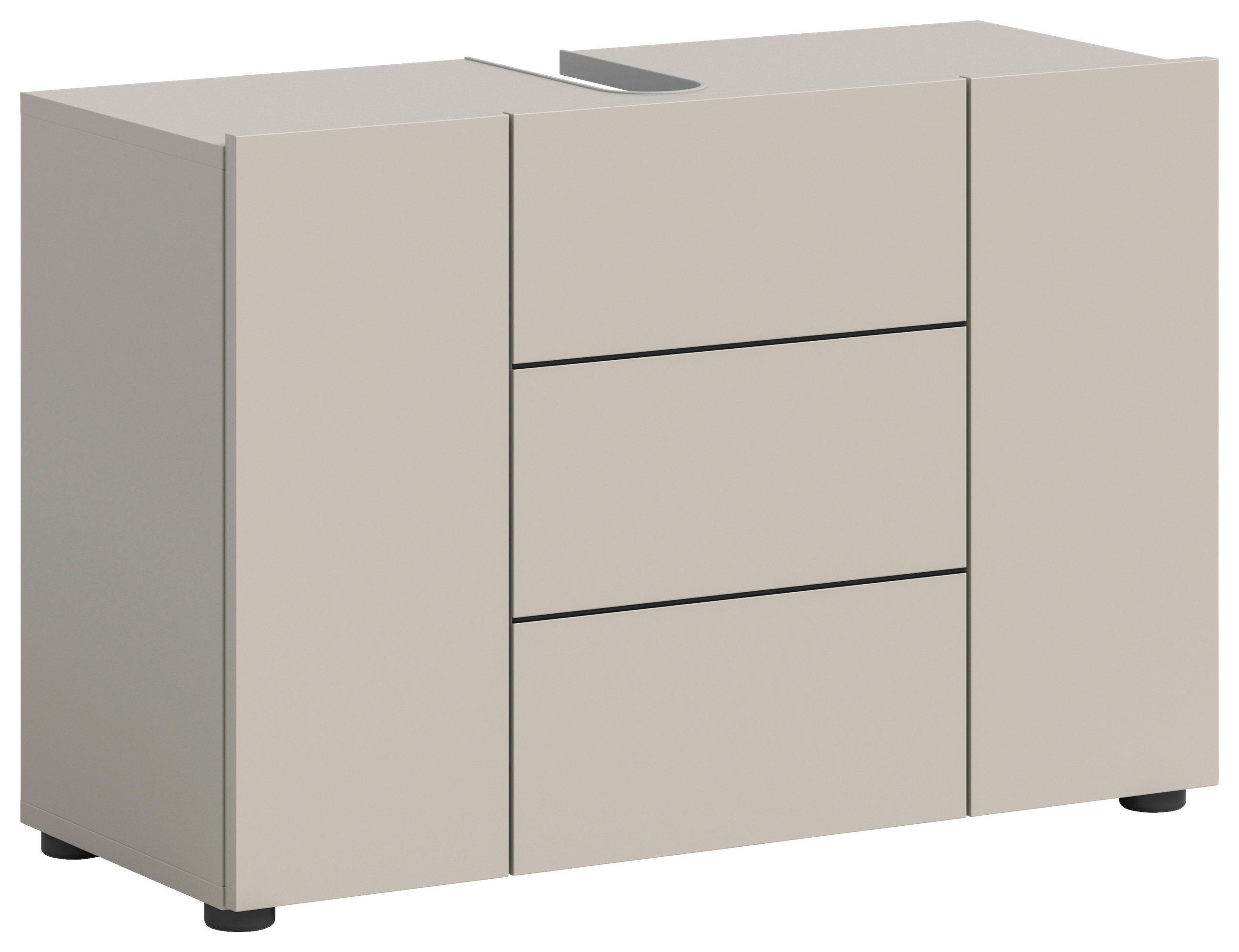 WASCHBECKENUNTERSCHRANK 82/56/34 cm  - Kaschmir/Schwarz, MODERN, Holzwerkstoff/Kunststoff (82/56/34cm) - MID.YOU