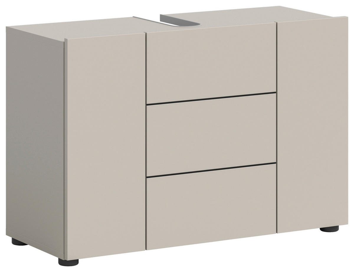 WASCHBECKENUNTERSCHRANK 82/56/34 cm  - Kaschmir/Schwarz, MODERN, Holzwerkstoff/Kunststoff (82/56/34cm) - MID.YOU
