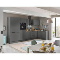 ECKKÜCHE 360/165 cm  in Graphitfarben  - Schwarz/Graphitfarben, Basics, Holzwerkstoff/Metall (360/165cm) - Carryhome