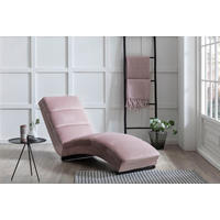RELAXLIEGE Samt Rosa  - Schwarz/Rosa, MODERN, Textil/Metall (170/82/60cm) - Livetastic