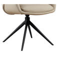 ARMLEHNSTUHL  automatische Rückholfunktion, Sitzfläche 360° drehbar Webstoff Echtleder  - Beige/Schwarz, Design, Leder/Textil (63,5/82.5/63cm) - Novel