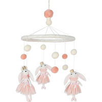 MOBILE SWEET BALLERINA  - Pink/Weiß, Trend, Holz/Textil (33/45cm) - Patinio