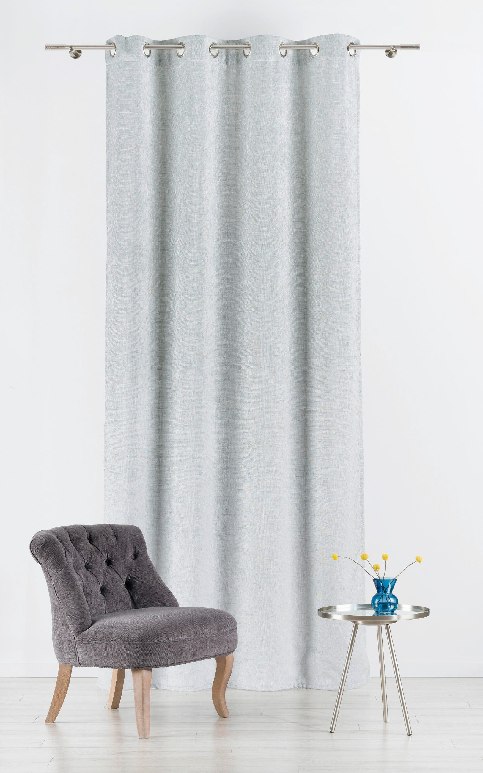 DRAPERIE OPACĂ black-out (nu permite trecerea luminii)  - gri-mentă, Basics, textil (24/31/6cm)