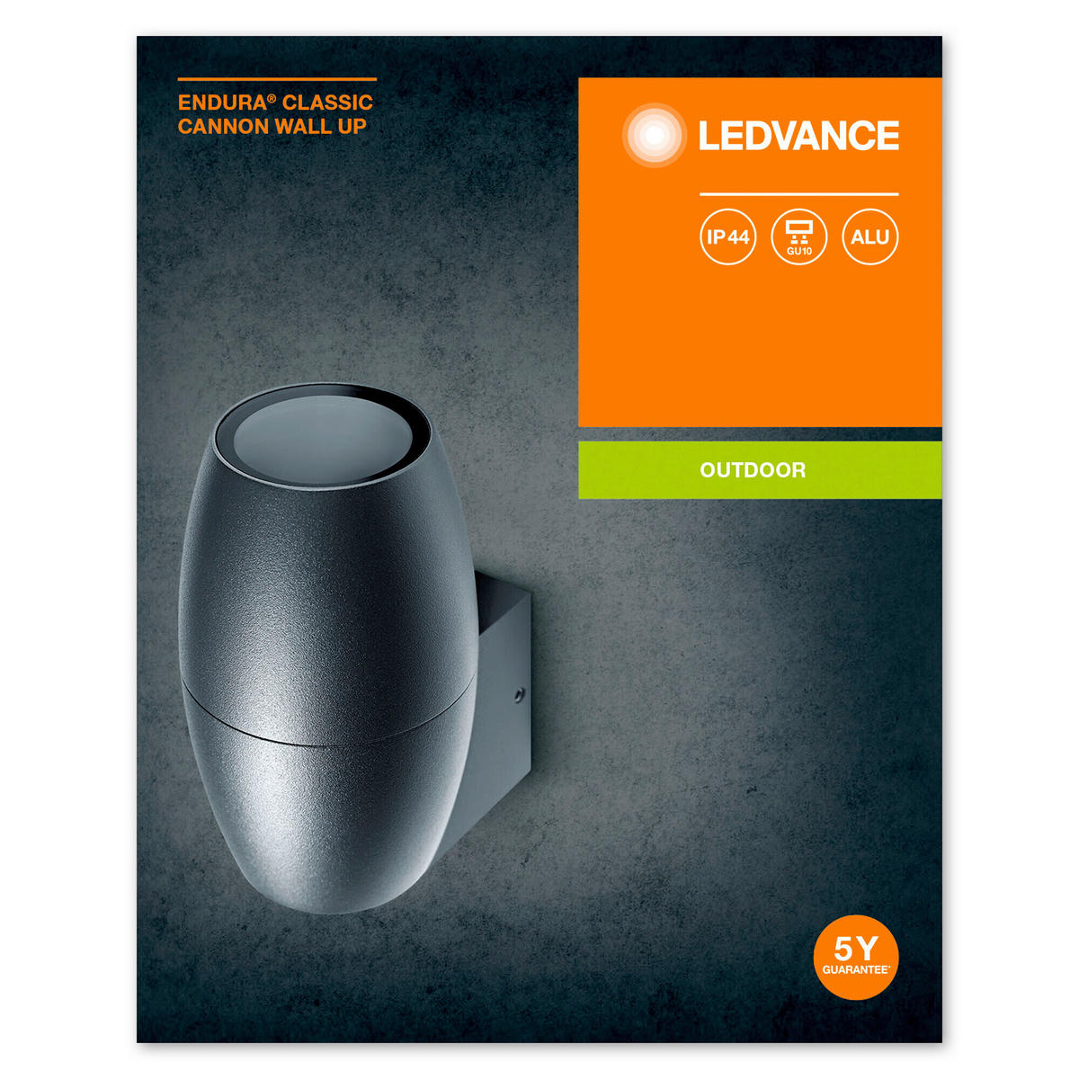 AUßENLEUCHTE 9/7,5/12 cm   - Dunkelgrau, Basics, Glas/Metall (9/7,5/12cm) - Ledvance