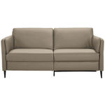 3-SITZER-SOFA Latina in Echtleder Greige   - Greige/Schwarz, Design, Leder/Metall (190/84/99cm) - Dieter Knoll