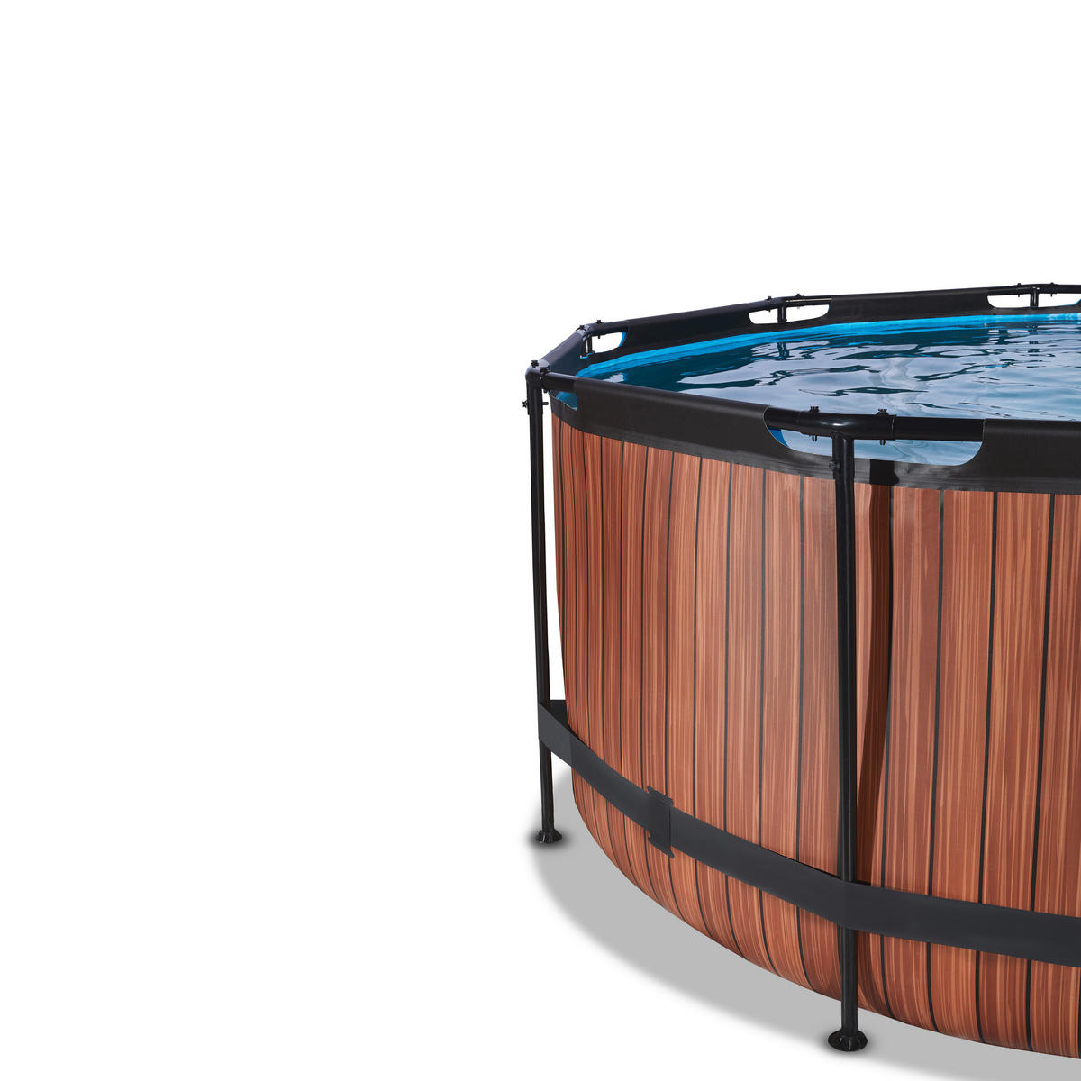 POOL Wood 360/122 cm  - brun, Klassisk, metall (360/122cm) - EXIT Toys